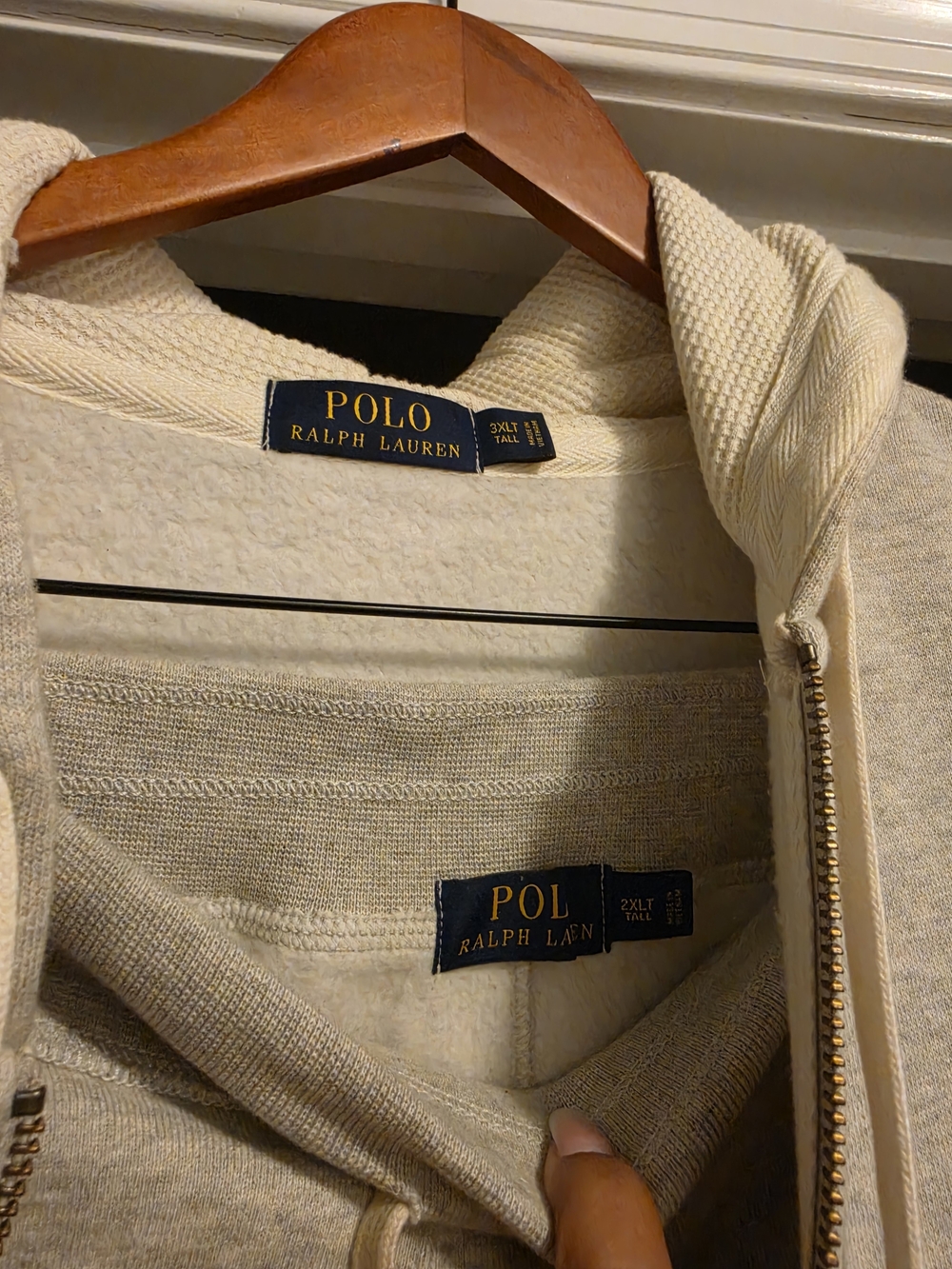 Ralph Lauren Men's Cream Zip-Up Hoodie Sweater